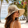 2026 New Crushable Sun Hat with Bow Summer Beach Travel Hat for Women