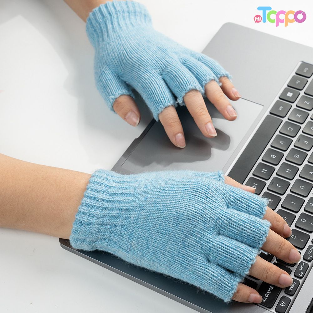 Custom Women's Solid Color Fingerless Gloves Autumn Winter Outdoor Wear