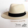 Wide Brim Straw Panama Hat Fedora Summer Beach Sun Hats UPF Straw Hat 