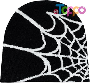 Casual Skullies Outdoor Gothic Spider Pattern Wool Acrylic Knitted Hat Beanies 