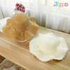 Summer UPF Flower Womens Wide Brim Sun Straw Hat with Bow 