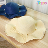 Summer UPF Flower Womens Wide Brim Sun Straw Hat with Bow 