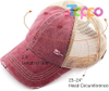  Custom Washed Distressed Cotton Denim Ponytail Hat Adjustable Baseball Cap