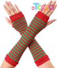 Custom Printed Elbow Length Knitted Arm Warmers Women's Fingerless Gloves 