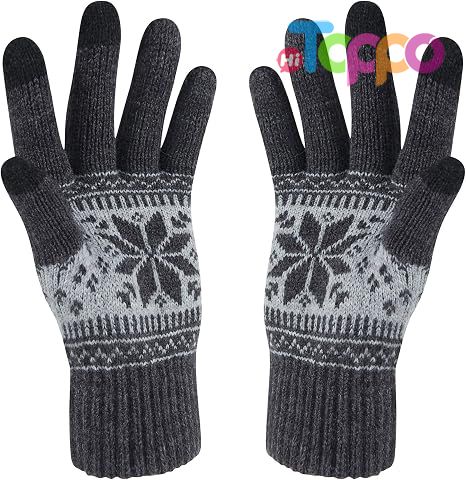  Custom Snow Flower Printing Keep Warm Winter Touch Screen Gloves