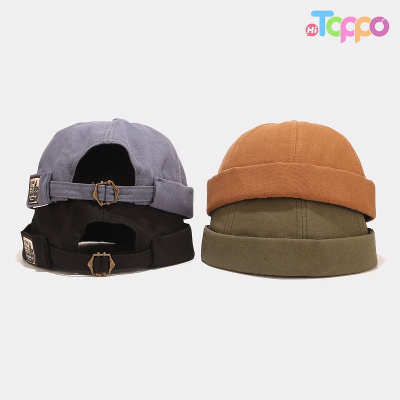  Vintage Brimless Docker Hat Korean Style Street Hip Hop Melon Cap
