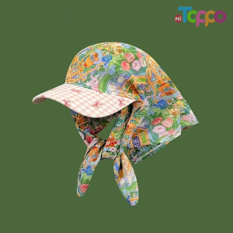Pastoral Style Bandana Caps Sun Protection for Women