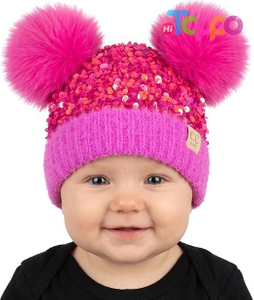 Newborn Girl Winter Hat 0–12 Months Cute Cozy Knit Infant Beanies Double Pom Pom Baby Beanie