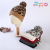  Winter Warm Woolen Yarn Brown Leopard Printed Knitted Beanie