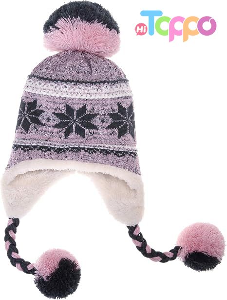 Wholesale Winter Soft Warm Fleece Lined Long Ear Straps Snow Ski Cap with Pompom