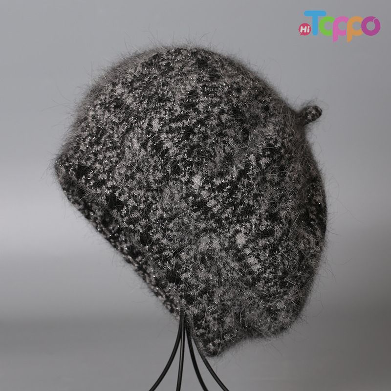 Winter Block Fuzzy Women's Vintage Knit Beret Thick Warm Fleece Lined Ear Flaps Beanie 