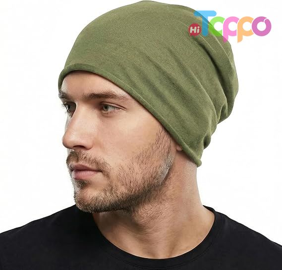 Custom Cotton Thin Slouchy Beanie Hat for Men Women Stretch Skull Cap