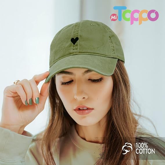 High Embroidered Washed Cotton Women's Baseball Hat
