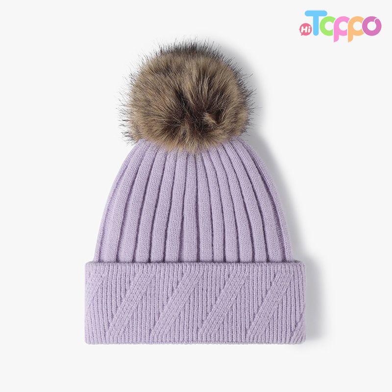 Classic Soft Warm Chunky Cable Knit Hat with Pom Pom Thermal Winter Cuffed Cap