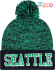 Custom Super Soft Pompom Knit Cap Winter Skullcap Toque Football Beanie Hat 