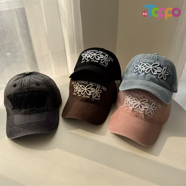 Custom 3D Flower Embroidery Dome Baseball Cap