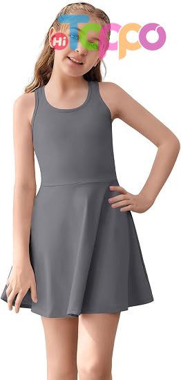 Girls Sleeveless Tennis Athletic Golf Racerback Dress