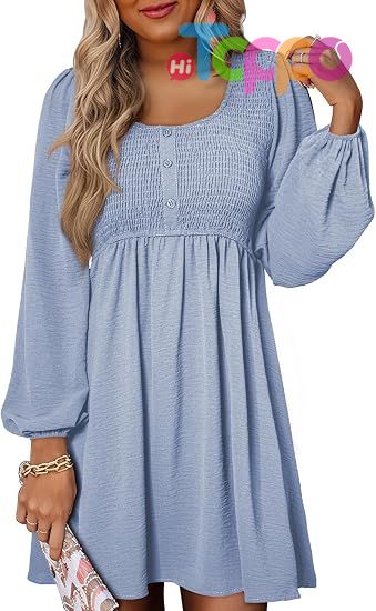 Custom 2026 Casual Long Sleeve Mini Dress for Women 
