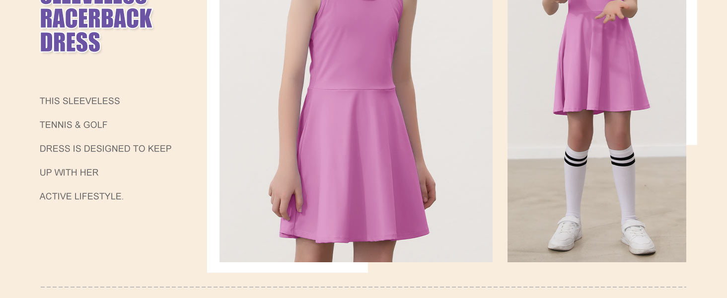 Girls Sleeveless Tennis Dress