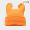 Stretchable Cuffed Premium Acrylic Knitted Beanie with Ears Fleece Free Solid Winter Hat 