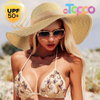 Wide Brim Straw Hat Floppy Packable UPF 50+ UV Protection Beach Sun Hats for Women 