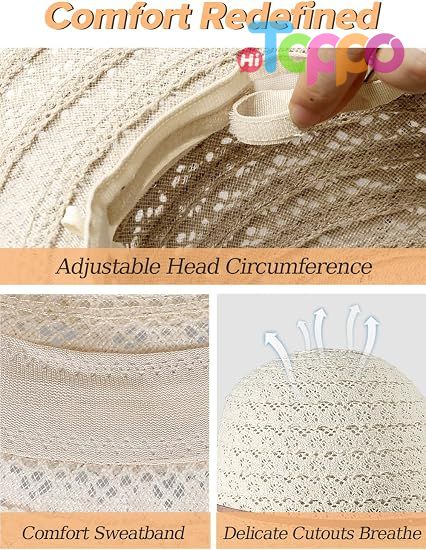 Custom Summer Floppy Wide Brim Sunhat Packable Foldable Lace Sun Beach Hats for Women