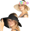  Summer Packable Floppy Wide Brim Cap Women Sun Visors Foldable Straw Hats