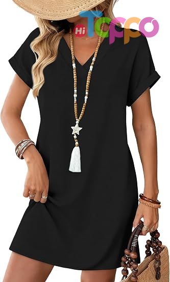  Casual Tshirt Dress Midi Dresses Fashion Beach Vacation Clothes