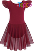 Ballet Leotards for Girls Toddler Dance Ballet Leotard with Skirt Ballerina Dresses Tutu Outfits Flutter Sleeve