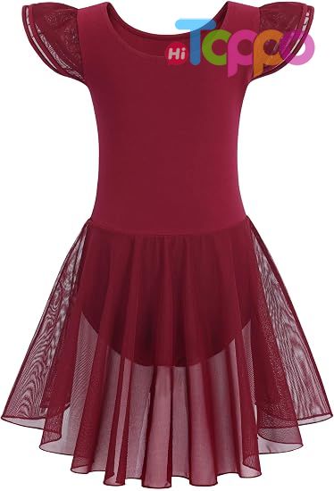 Ballet Leotards for Girls Toddler Dance Ballet Leotard with Skirt Ballerina Dresses Tutu Outfits Flutter Sleeve