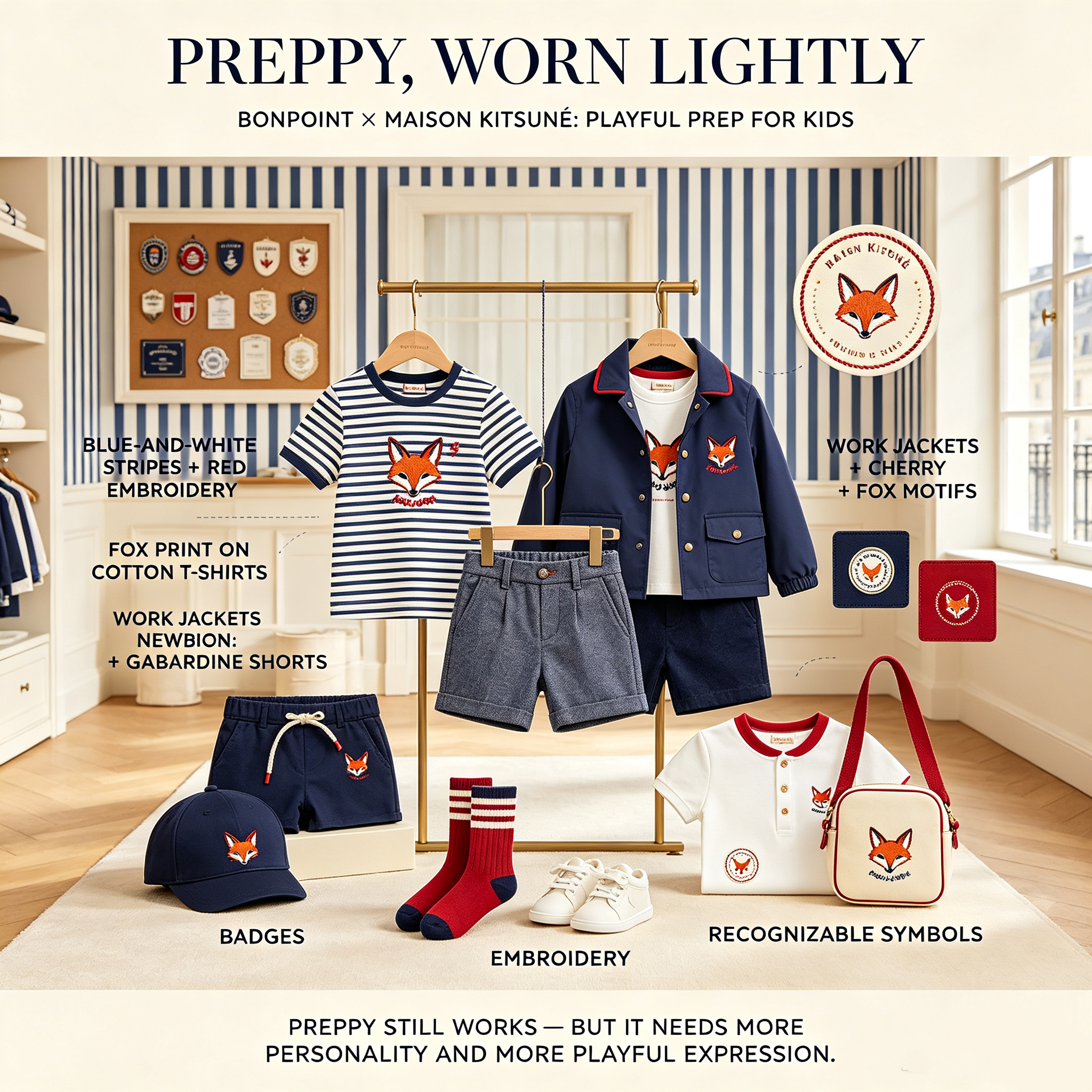 Bonpoint × Maison Kitsuné: Preppy Kidswear Gets Playful