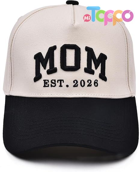 Vintage Two-Tone Women's Baseball Cap with Mama Hat 