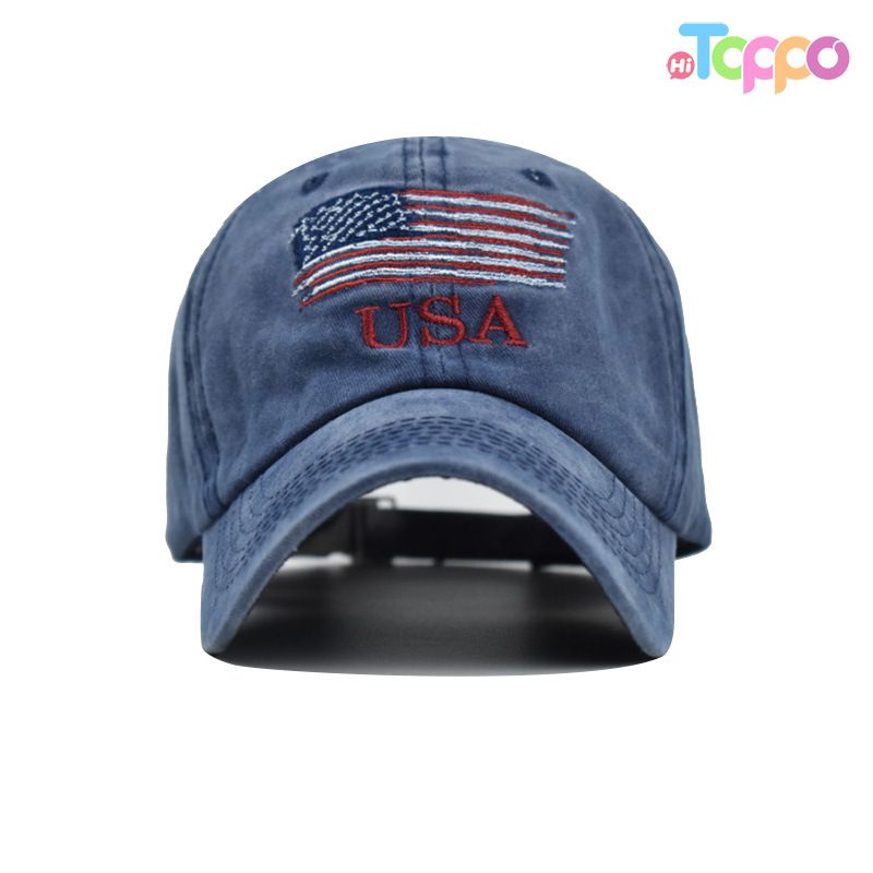 Custom Wash adjustable Cotton Embroidered USA Lettter Baseball Cap