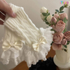  Lace Ruffle Bow Decor Knit Cable Net Arm Warmers Gloves Suitable For Daily Use