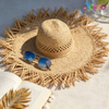 Women's French Style Raffia Straw Hat Wide Brim Summer Beach Sun Hat 