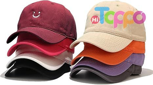 Smile Face Adjustable Low Profile Unstructured Cotton Dad Hat Baseball Cap 