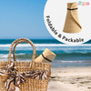 Women Wide Brim Beach Straw Hat Visor Ponytail Summer UV Foldable 