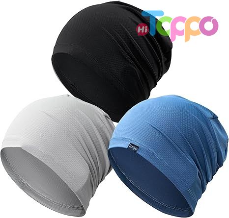 Custom Logo Cooling Skull Cap for Men Women-Lightweight Breathable Beanie Hat Thin Quick Dry Running Cap for Cycling