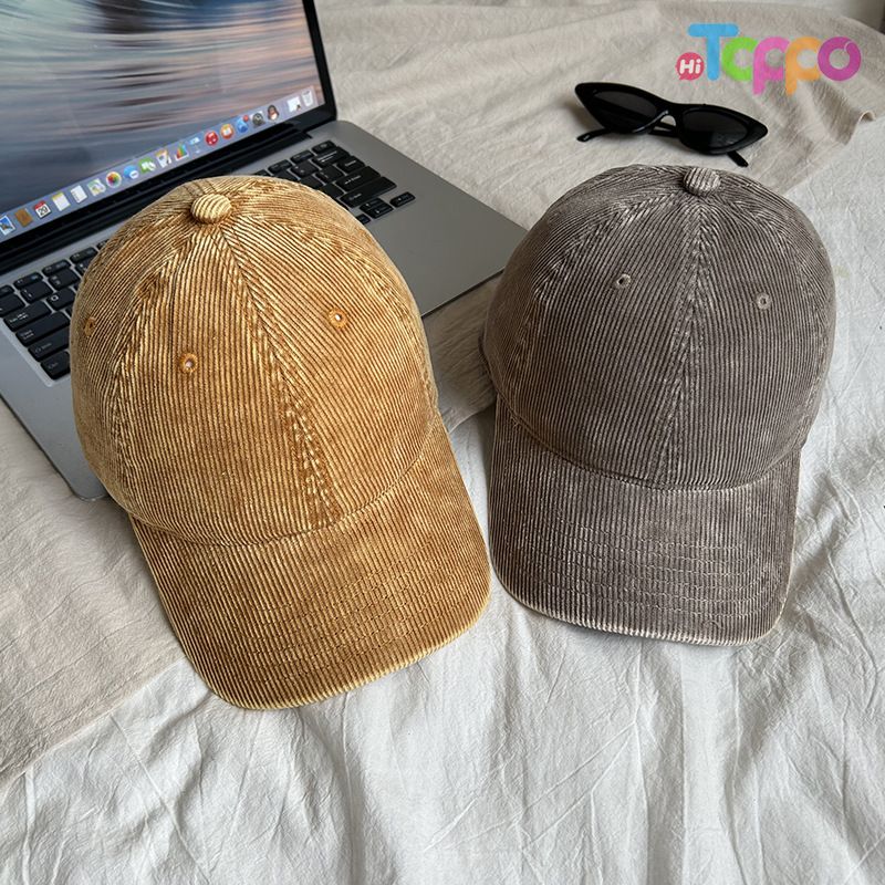 Custom Washed Corduroy Baseball Caps with Embroidery Logo