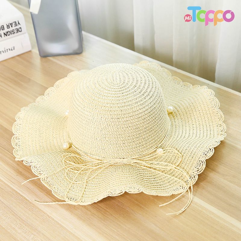 Summer UPF Flower Womens Wide Brim Sun Straw Hat with Bow 