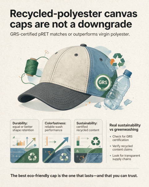 New Eco Fashion Trend-Recycled‑Polyester Canvas Caps 