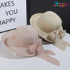 Hot Sale Summer UPF Womens Wide Brim Sun Straw Hat with Ribbon