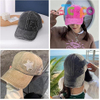 Distressed Unconstructed Ponytail Washed Distressed Cotton UV Protection Baseball Caps