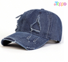 Outdoor Adjustable Sunscreen Leisure Vintage Edge Holes Denim Baseball Cap 