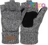 Winter Warm Knitted Convertible Mittens FlapThermal Insulation Fingerless Texting Wool Gloves 