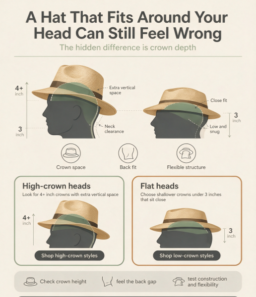 High-Crown & Flat-Head Friendly Straw Hat Selection List