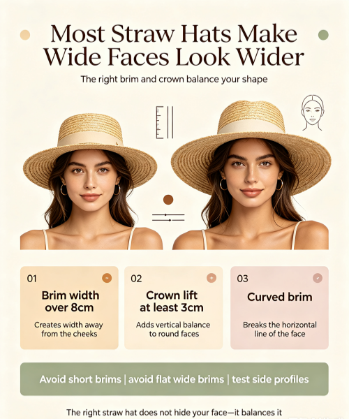  Face-Slimming Straw Hat Guide for Women With Round & Wide Faces