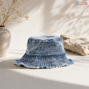 Washed Vintage Denim Bucket Caps