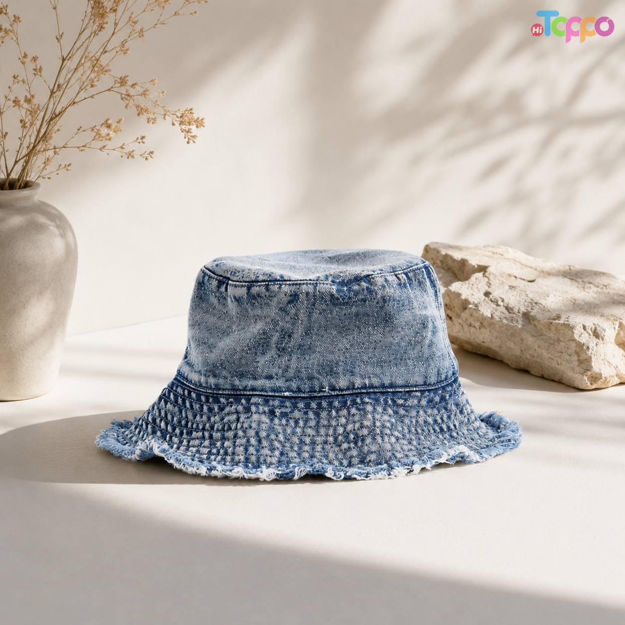 Washed Vintage Denim Bucket Caps