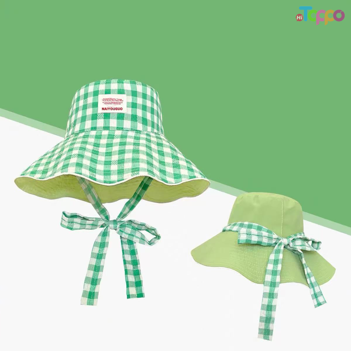 Women Reversible Plaid Sun Bucket Hats